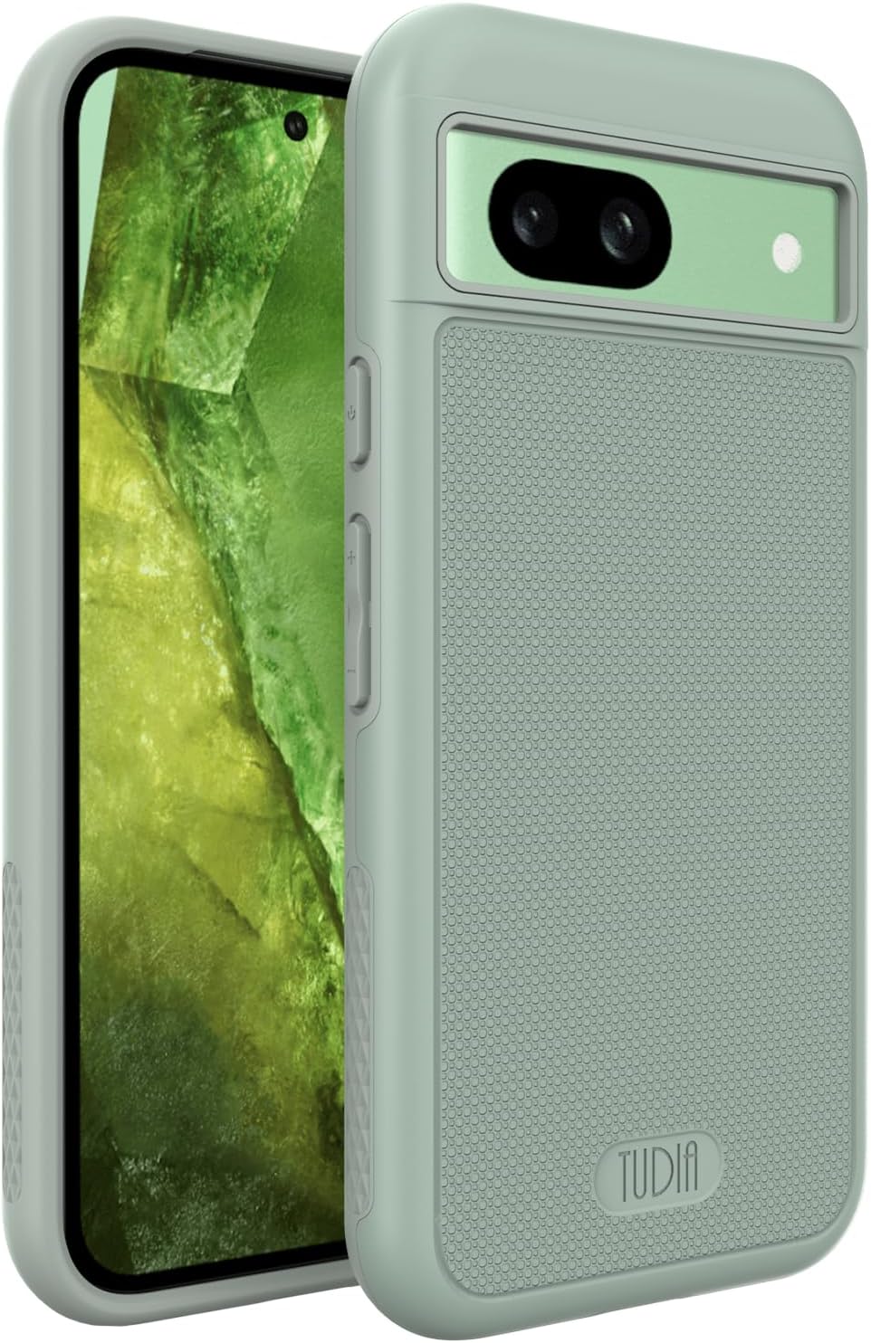 TUDIA MergeGrip Google Pixel 8a Case 2024 Dual Layer Grip Heavy Duty - Green Lily